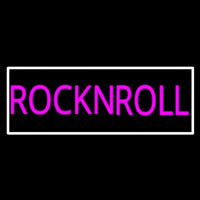 Pink Rock N Roll With White Border Neon Sign