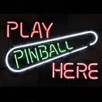 Play Pinball Here Game Room Neon Sign