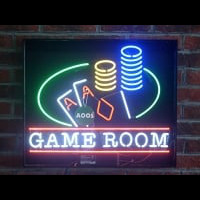 Poker Chips Game Room Man Cave  Neon Sign