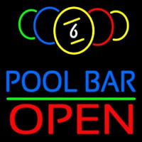 Pool Bar Open Neon Sign