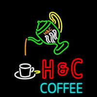 Pouring Hot Coffee In Cup Neon Sign