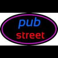 Pub Street Oval With Pink Border Neon Sign