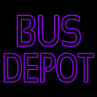 Purple Bus Depot Neon Sign