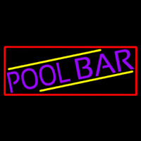 Purple Pool Bar With Red Border Neon Sign