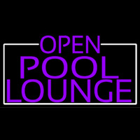 Purple Pool Lounge With White Border Neon Sign