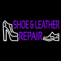 Purple Shoe And Leather Repair Neon Sign