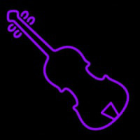 Purple Violin Neon Sign