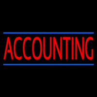 Red Accounting Blue Lines Neon Sign