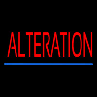 Red Alteration Blue Underline Neon Sign