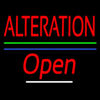 Red Alteration Open Blue Green Line Neon Sign