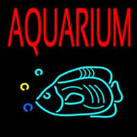 Red Aquarium Fish Logo Neon Sign