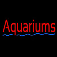 Red Aquariums Blue Line Neon Sign
