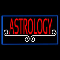 Red Astrology White Line Blue Border Neon Sign