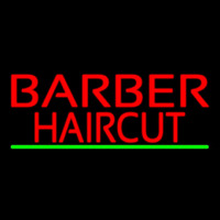 Red Barber Haircuts Neon Sign