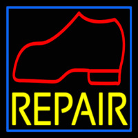 Red Boot Yellow Repair Neon Sign