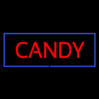 Red Candy With Blue Border Neon Sign