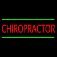 Red Chiropractor Green Lines Neon Sign