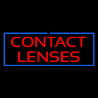 Red Contact Lenses Blue Border Neon Sign