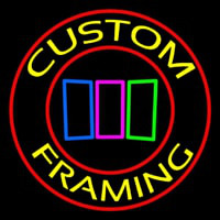 Red Custom Yellow Framing With Logo Neon Sign