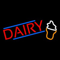 Red Dairy With Logo Neon Sign