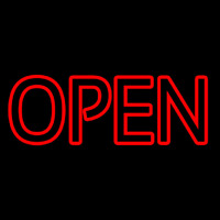 Red Double Stroke Open Neon Sign