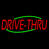 Red Drive Thru Neon Sign