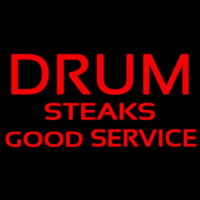 Red Drum Steaks Good Service Block Neon Sign