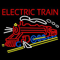 Red Electric Train Logo Neon Sign