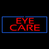 Red Eye Care Blue Border Neon Sign