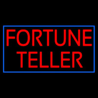 Red Fortune Teller Blue Border Neon Sign