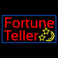 Red Fortune Teller Blue Border Neon Sign