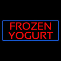 Red Frozen Yogurt With Blue Border Neon Sign