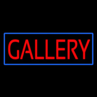 Red Gallery Blue Border Neon Sign