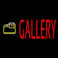 Red Gallery With Logo Neon Sign