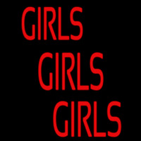 Red Girls Girls Girls Strip Neon Sign