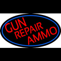 Red Gun Repair Ammo Neon Sign