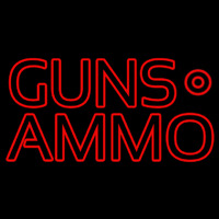 Red Guns Ammo Neon Sign