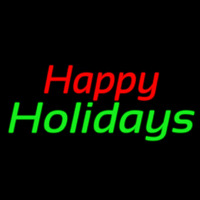 Red Happy Green Holidays Neon Sign