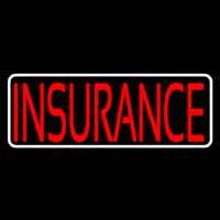 Red Insurance White Border Neon Sign