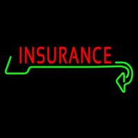 Red Insurance With Green Arrow Neon Sign
