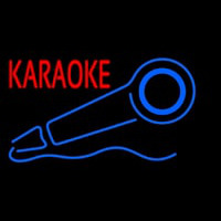 Red Karaoke With Mike Logo 2 Neon Sign