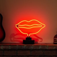Red Lips Desktop Neon Sign
