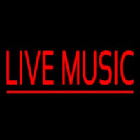 Red Live Music Block Neon Sign