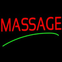 Red Massage Green Line Neon Sign