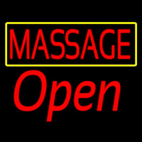 Red Massage Open Neon Sign