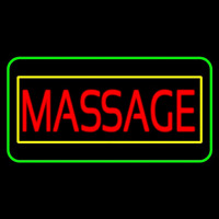 Red Massage Yellow Green Border Neon Sign