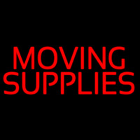 Red Moving Supplies Block Neon Sign