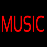 Red Music Block Neon Sign