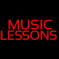 Red Music Lessons Neon Sign