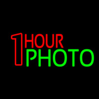 Red One Hour Photo Neon Sign